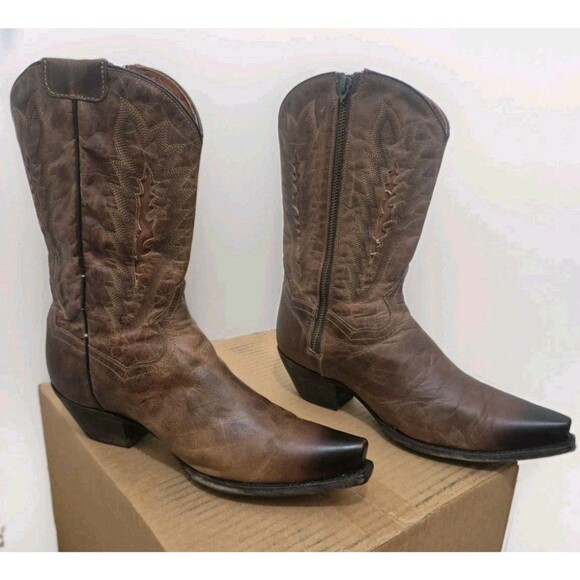 Western Daily Press - 2021-06-25 Dan Post Cowgirl boots Side Zipper Woman\'s Size 10.5M Brown DP 3631 display picture 1